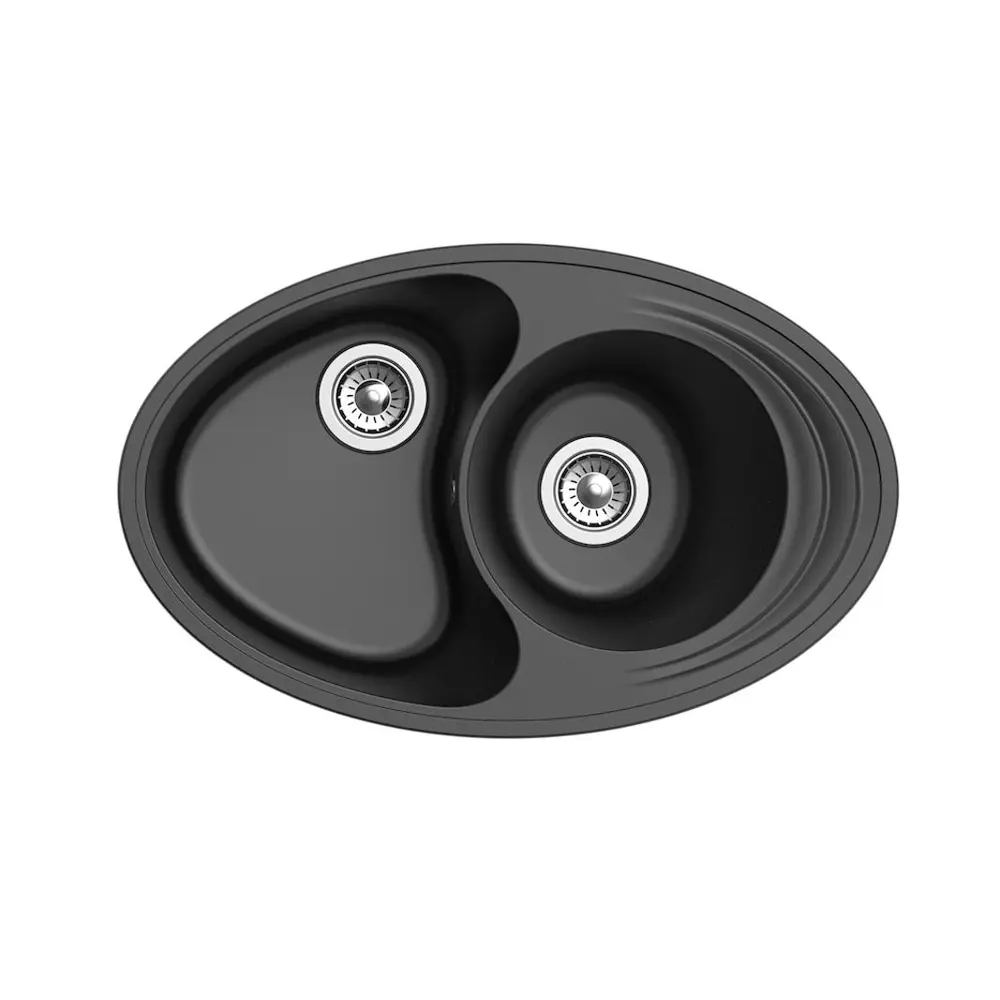 Фото 2 Мойка под столешницу Ewigstein овальная 82.50x51.50 см глубина 19 см кварц цвет черный Фото 2 Мойка под столешницу Ewigstein овальная 82.50x51.50 см глубина 19 см кварц цвет черный