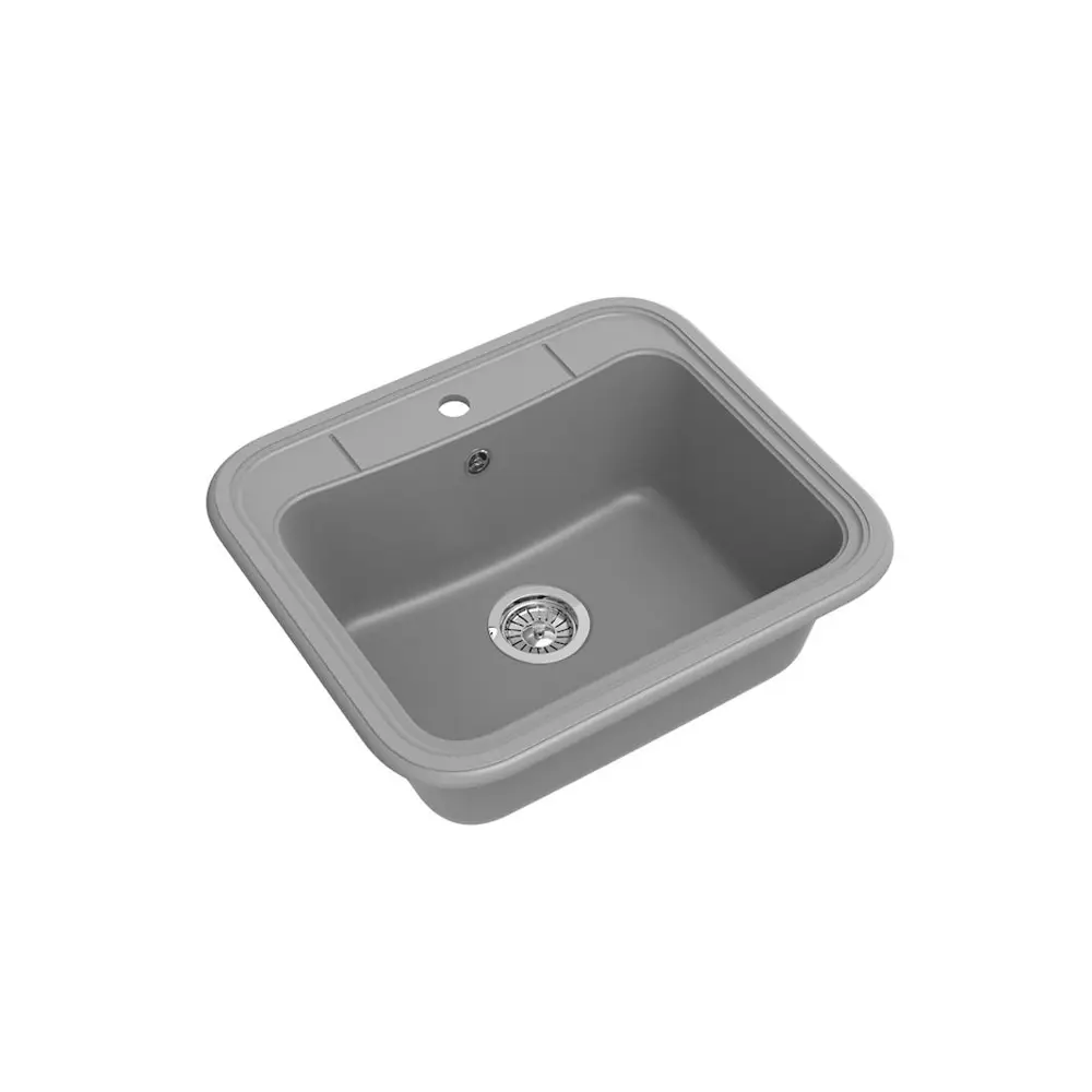 Фото Мойка под столешницу Ewigstein прямоугольная 59.50x51 см глубина 19 см кварц цвет серый металлик Фото Мойка под столешницу Ewigstein прямоугольная 59.50x51 см глубина 19 см кварц цвет серый металлик