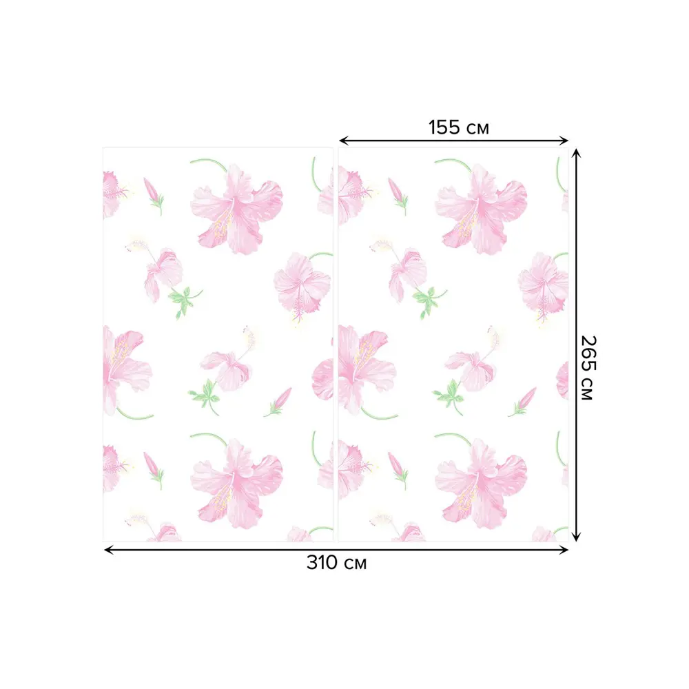 Фото 3 Тюль на шторной ленте Цветочные узоры-15 310х265 см рисунок растительный цвет розовый