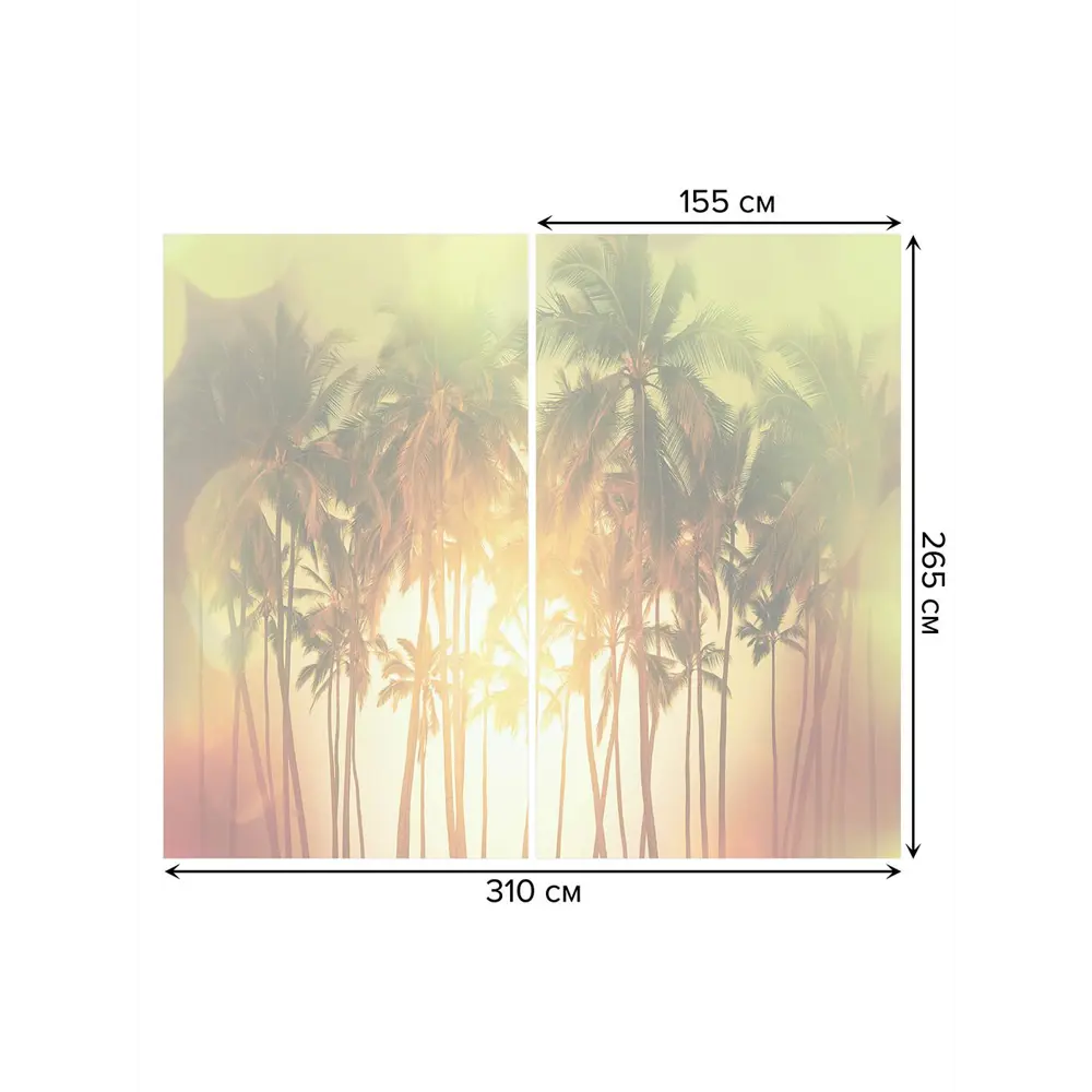 Фото 3 Тюль на шторной ленте Пальмовая преграда 310х265 см рисунок растительный цвет зеленый Фото 3 Тюль на шторной ленте Пальмовая преграда 310х265 см рисунок растительный цвет зеленый