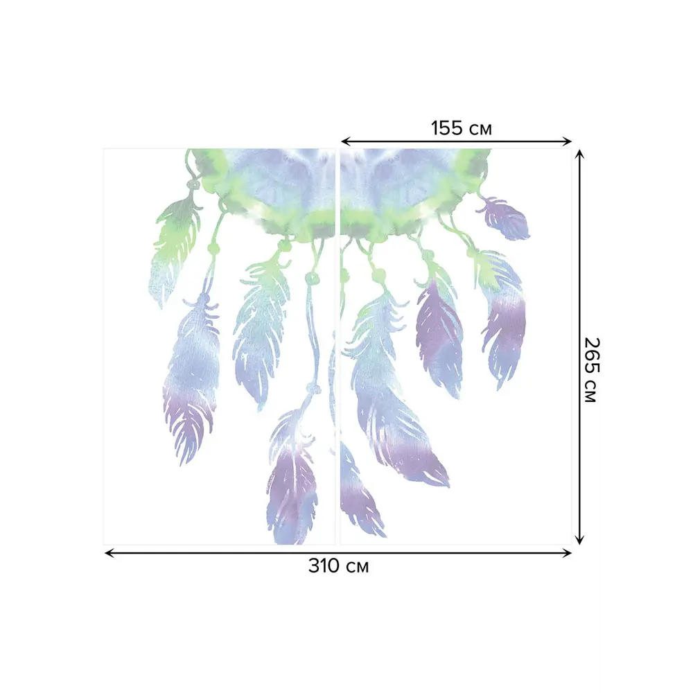 Фото 3 Тюль на шторной ленте Красочный защитник сна 310х265 см рисунок природный цвет зеленый Фото 3 Тюль на шторной ленте Красочный защитник сна 310х265 см рисунок природный цвет зеленый