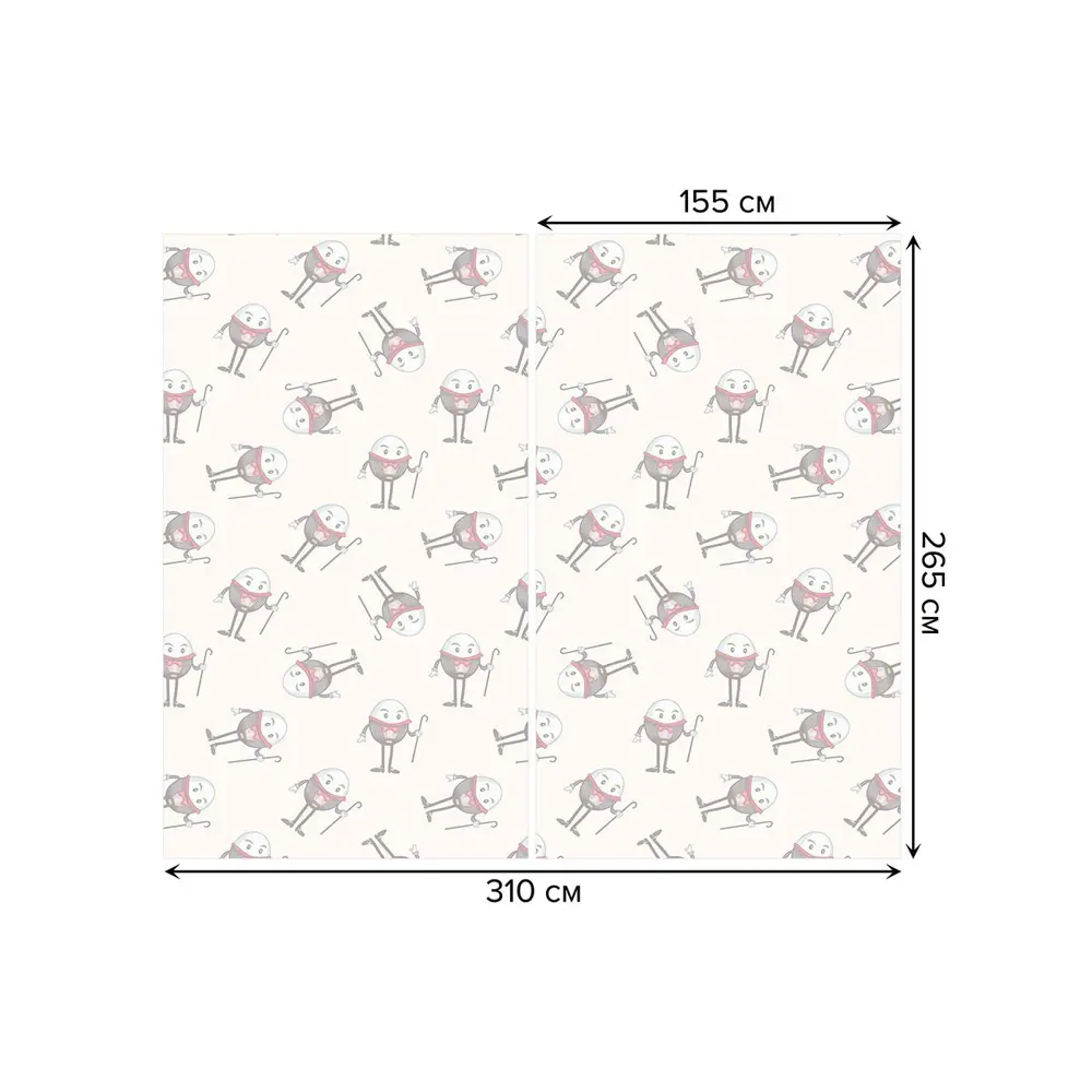 Фото 3 Тюль на шторной ленте Яйцеголовый парад 310х265 см рисунок вензель цвет розовый