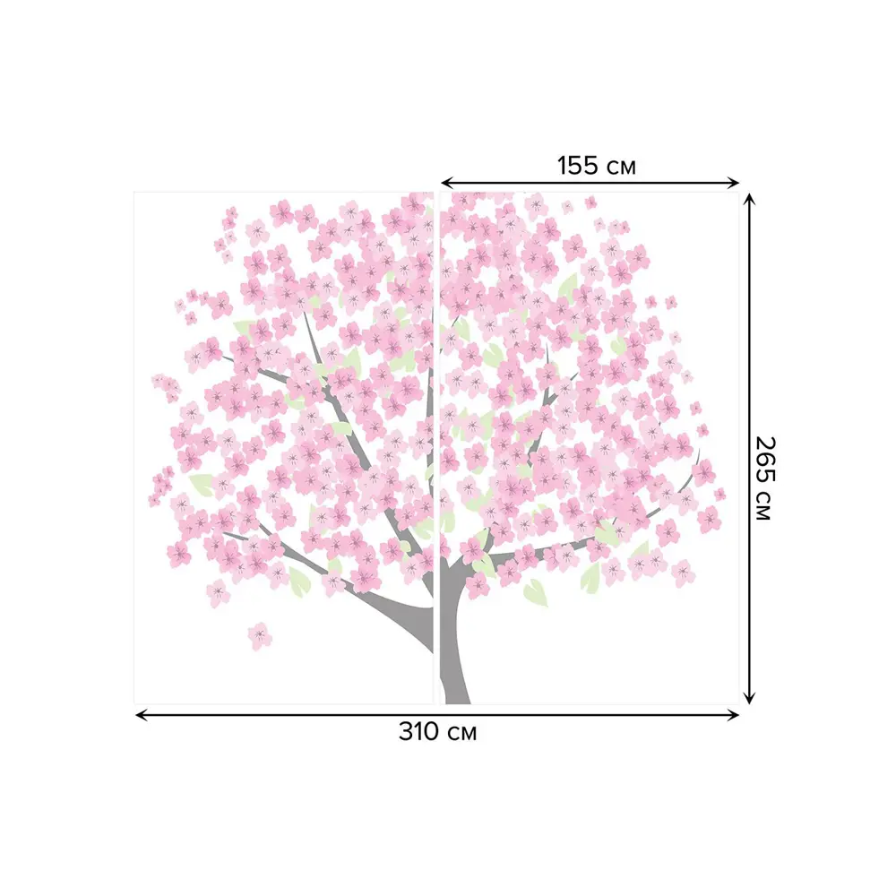Фото 3 Тюль на шторной ленте Нежное дерево 310х265 см рисунок растительный цвет черный