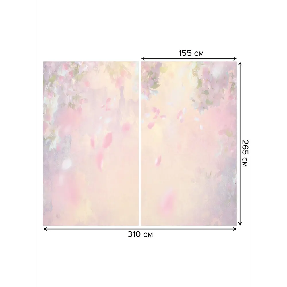 Фото 3 Тюль на шторной ленте Цветочный туман 310х265 см рисунок растительный цвет фиолетовый