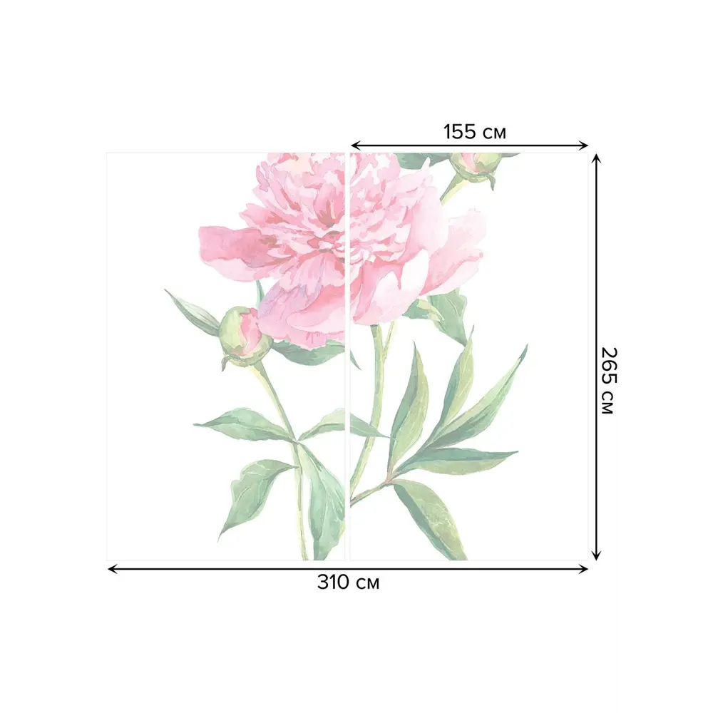 Фото 3 Тюль на шторной ленте Май расцветает 310х265 см рисунок растительный цвет зеленый