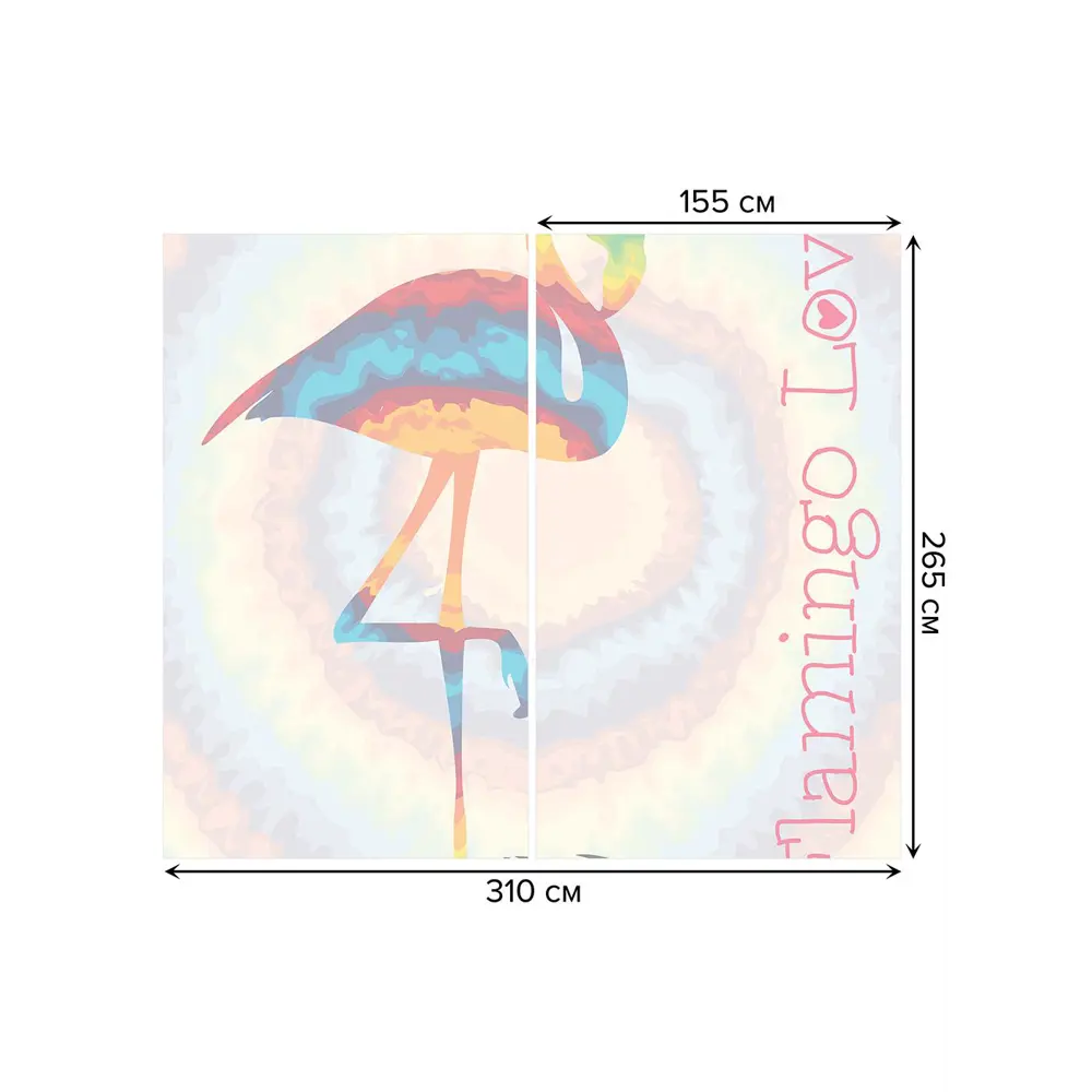 Фото 3 Тюль на шторной ленте Любовь фламинго 310х265 см цвет розовый