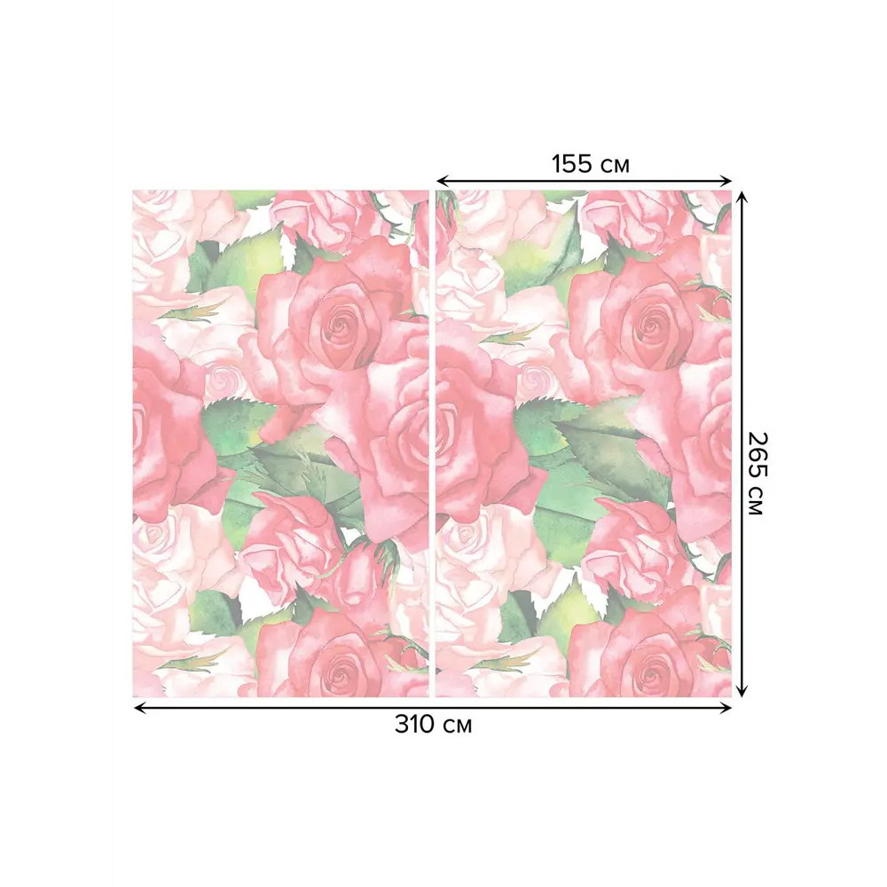 Фото 3 Тюль на шторной ленте Цветы согревают душу 310х265 см рисунок растительный цвет красный