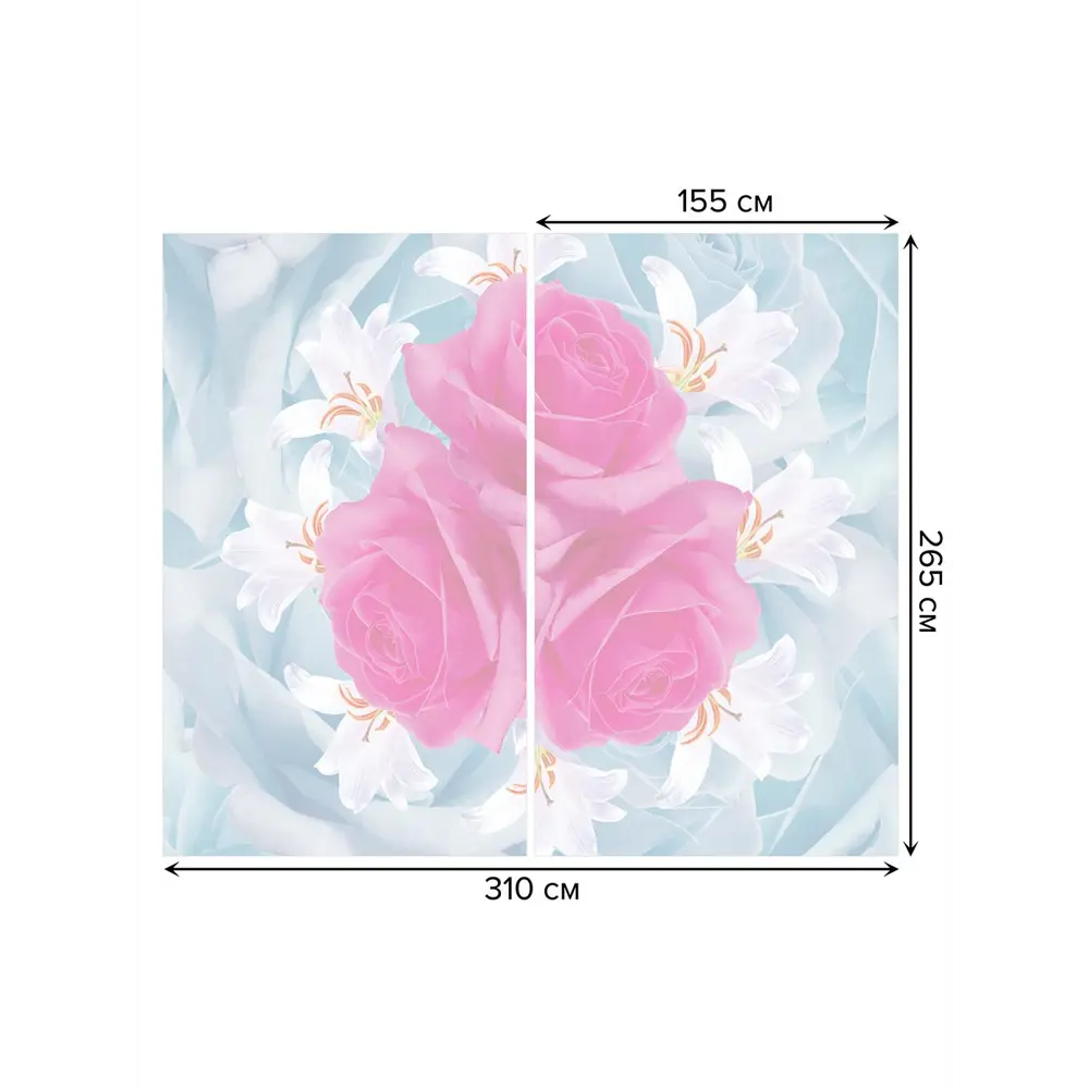 Фото 3 Тюль на шторной ленте Цветы волнения 310х265 см рисунок растительный цвет розовый