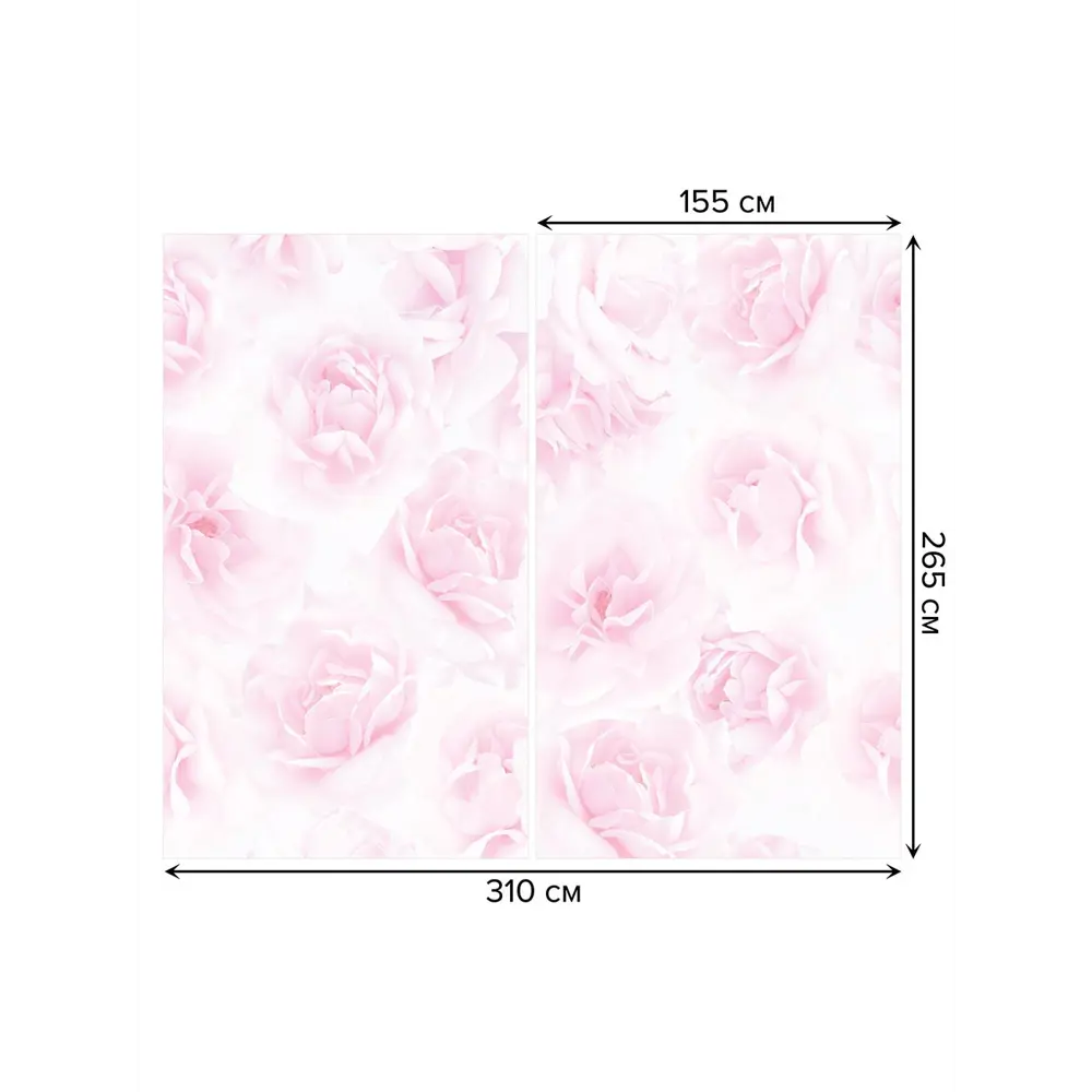 Фото 3 Тюль на шторной ленте Цветочные узоры-20 310х265 см рисунок растительный цвет розовый
