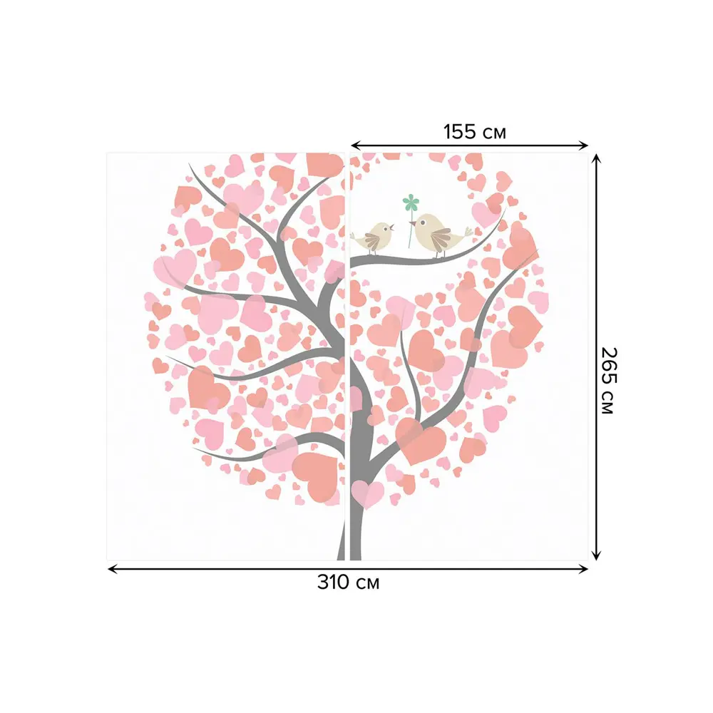 Фото 3 Тюль на шторной ленте Дерево признаний 310х265 см рисунок растительный цвет розовый