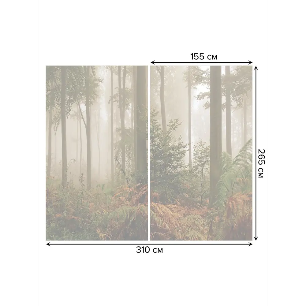 Фото 3 Тюль на шторной ленте Лесной туман 310х265 см рисунок природный цвет зеленый Фото 3 Тюль на шторной ленте Лесной туман 310х265 см рисунок природный цвет зеленый