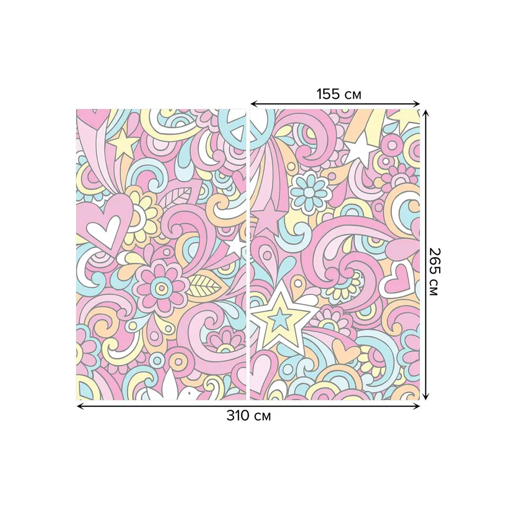 Фото 3 Тюль на шторной ленте Красочные узоры 310х265 см рисунок вензель цвет розовый Фото 3 Тюль на шторной ленте Красочные узоры 310х265 см рисунок вензель цвет розовый