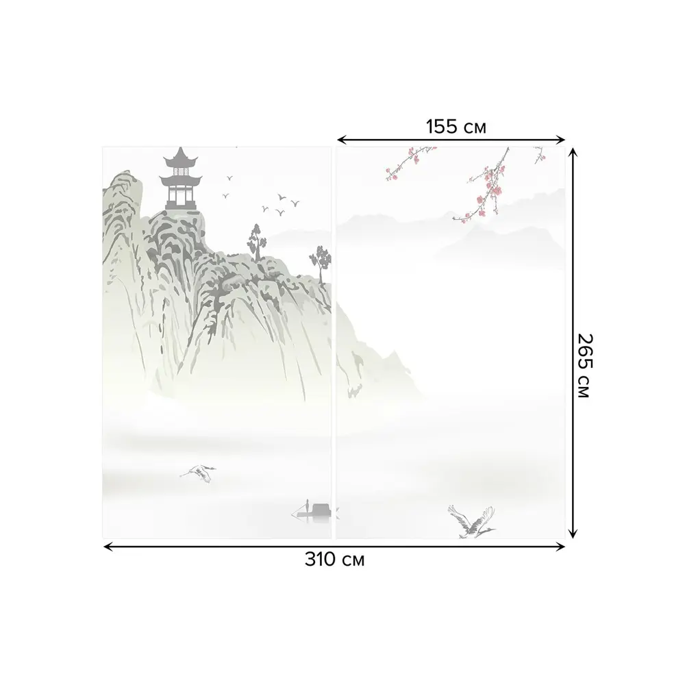 Фото 3 Тюль на шторной ленте Японская культура в горах 310х265 см рисунок природный цвет хаки Фото 3 Тюль на шторной ленте Японская культура в горах 310х265 см рисунок природный цвет хаки