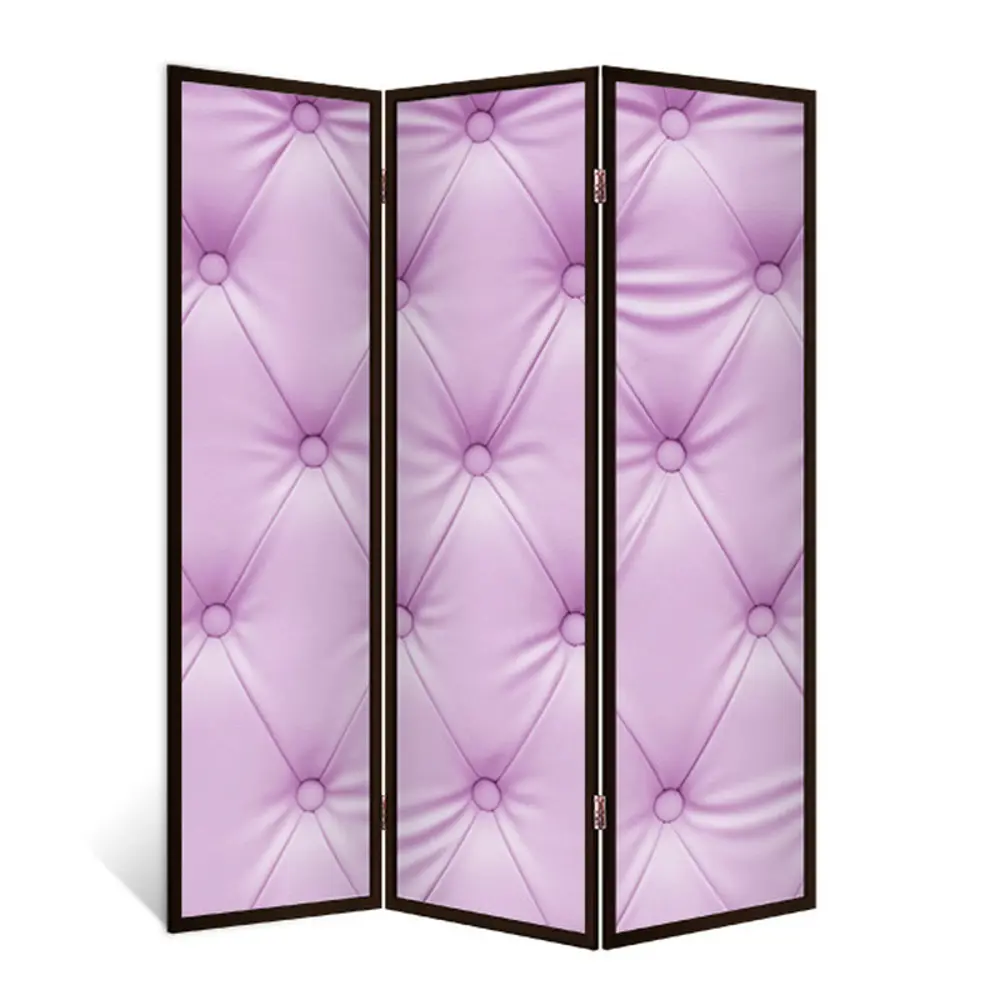 Фото Ширма перегородка для комнаты деревянная "Розовый" двухсторонняя с картинкой (мода и красота) 3 створки венге 176х140 см 11 кг