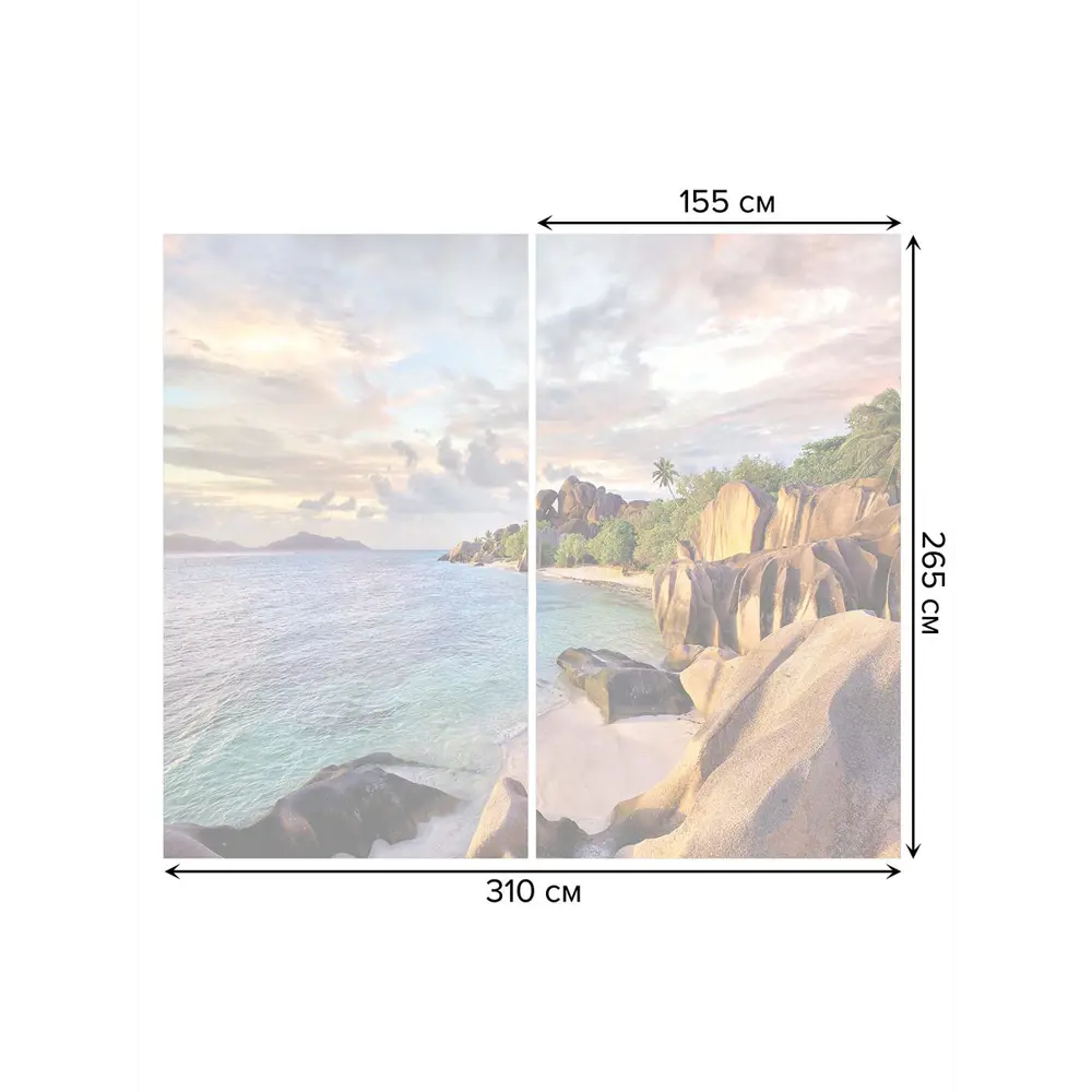 Фото 3 Тюль на шторной ленте Каменные морские берега 310х265 см рисунок природный цвет голубой Фото 3 Тюль на шторной ленте Каменные морские берега 310х265 см рисунок природный цвет голубой