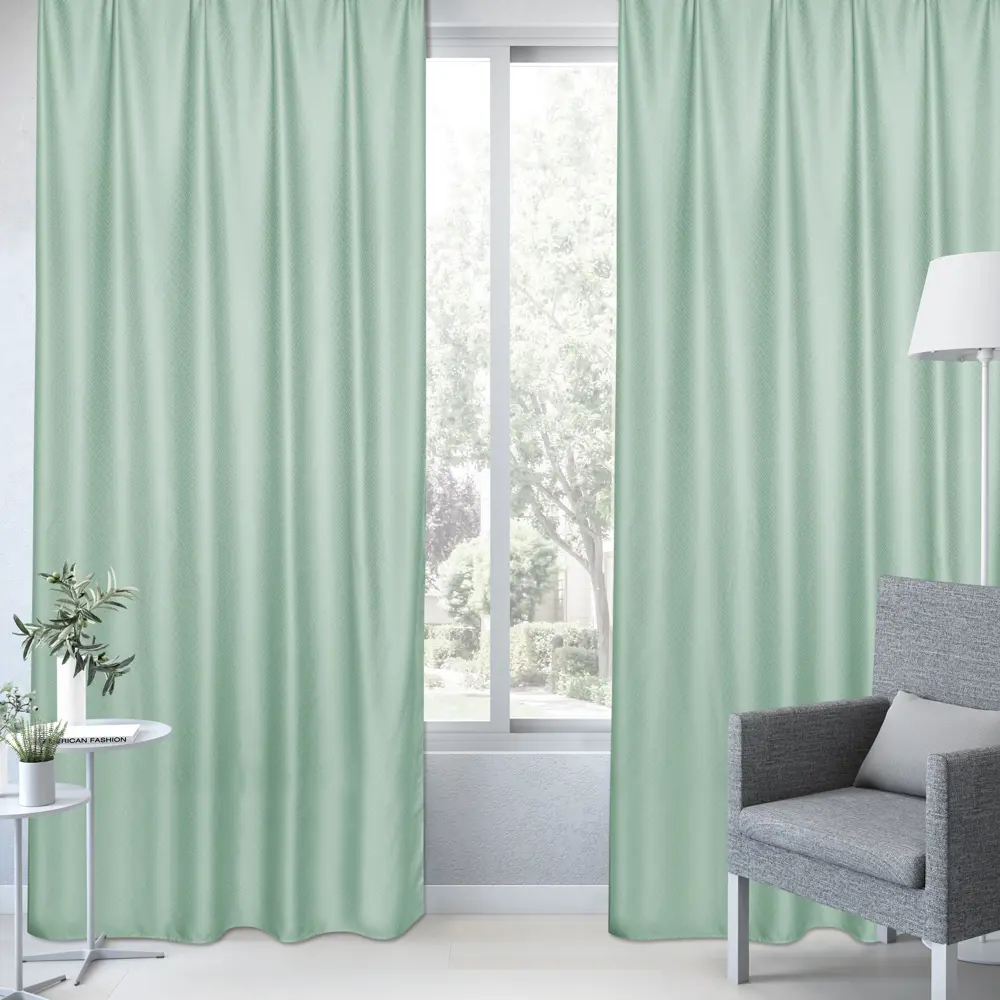 Фото 6 Штора на ленте Inspire Kulma 160x280 см цвет зеленый Фото 6 Штора на ленте Inspire Kulma 160x280 см цвет зеленый