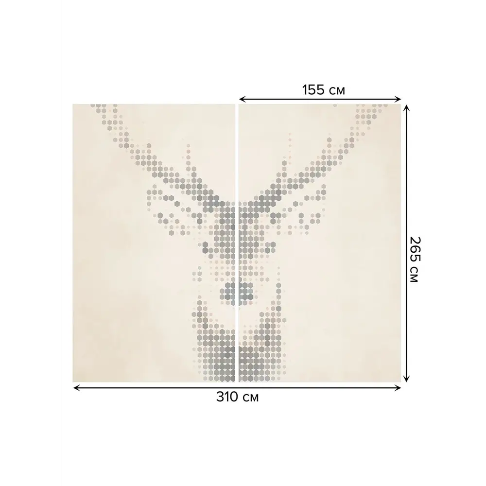 Фото 3 Тюль на шторной ленте Теневой олень 310х265 см цвет коричневый