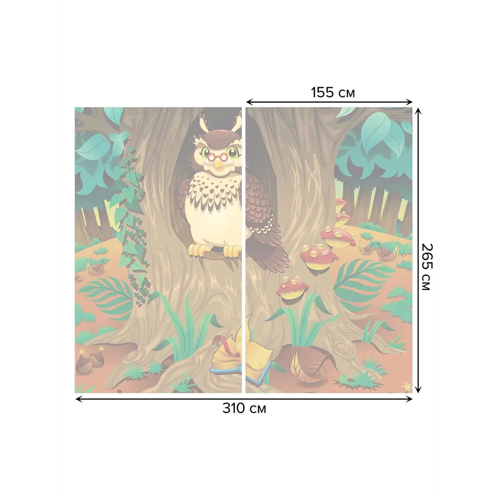 Фото 3 Тюль на шторной ленте Мудрая сова 310х265 см цвет коричневый Фото 3 Тюль на шторной ленте Мудрая сова 310х265 см цвет коричневый