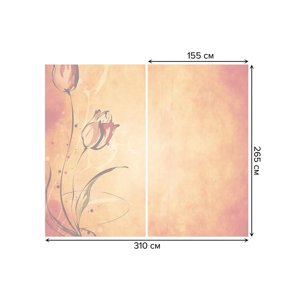 Фото 3 Тюль на шторной ленте Горячие ароматы 310х265 см рисунок растительный цвет оранжевый