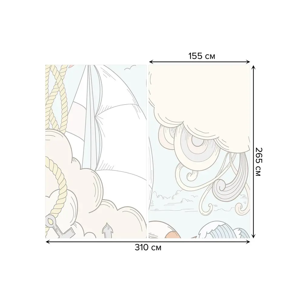 Фото 3 Тюль на шторной ленте Морская буря 310х265 см рисунок природный цвет голубой Фото 3 Тюль на шторной ленте Морская буря 310х265 см рисунок природный цвет голубой