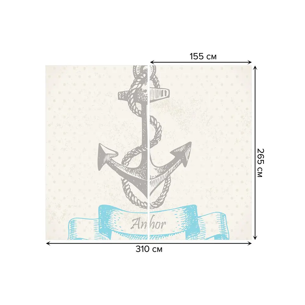 Фото 3 Тюль на шторной ленте Веревка на якоре 310х265 см рисунок природный цвет синий Фото 3 Тюль на шторной ленте Веревка на якоре 310х265 см рисунок природный цвет синий
