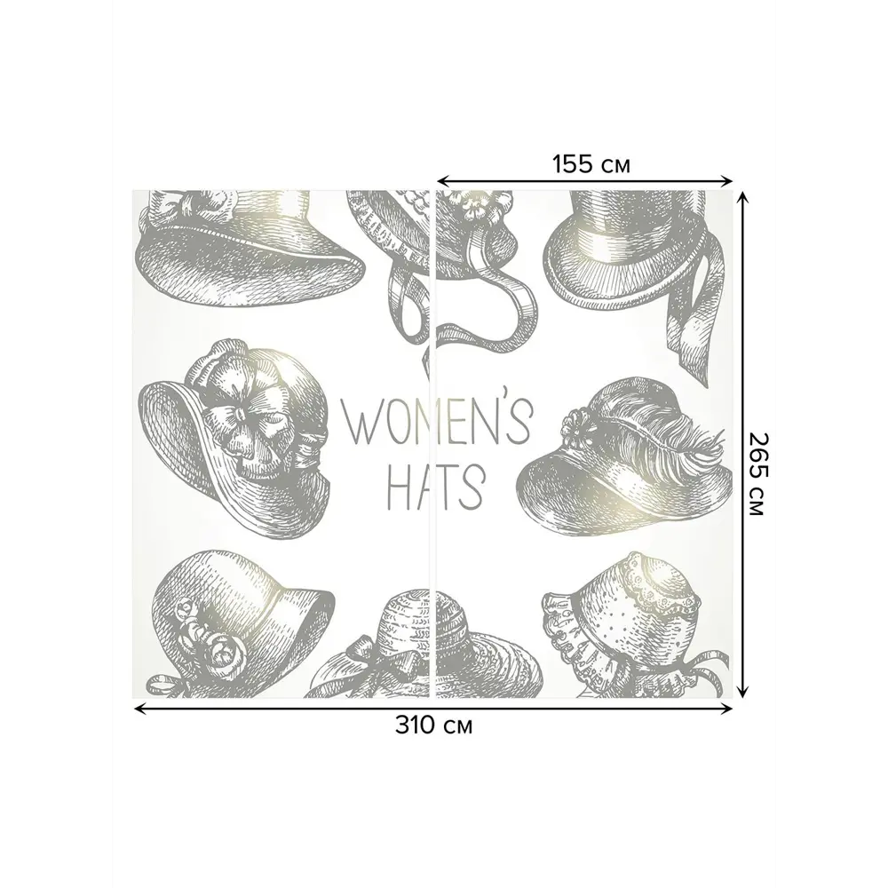 Фото 3 Тюль на шторной ленте Женские шляпки 310х265 см цвет черный