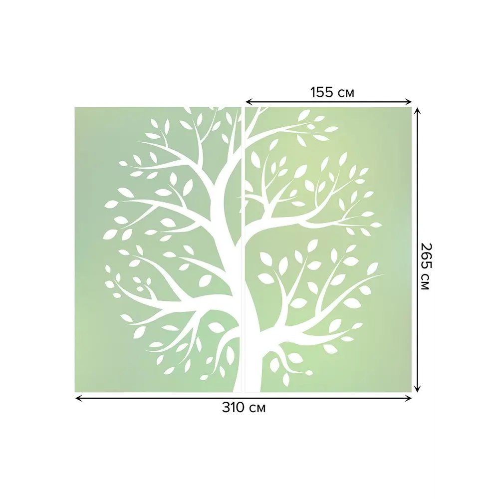 Фото 3 Тюль на шторной ленте Призрачное дерево 310х265 см рисунок растительный цвет зеленый Фото 3 Тюль на шторной ленте Призрачное дерево 310х265 см рисунок растительный цвет зеленый