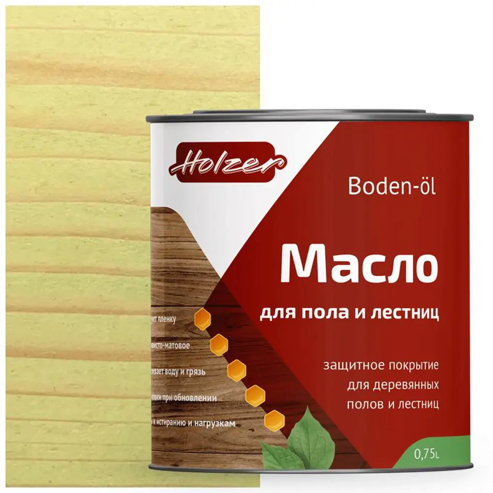Фото 2 Масло для полов и лестниц HOLZER Mpol075Myata цвет мятный 0.75 л