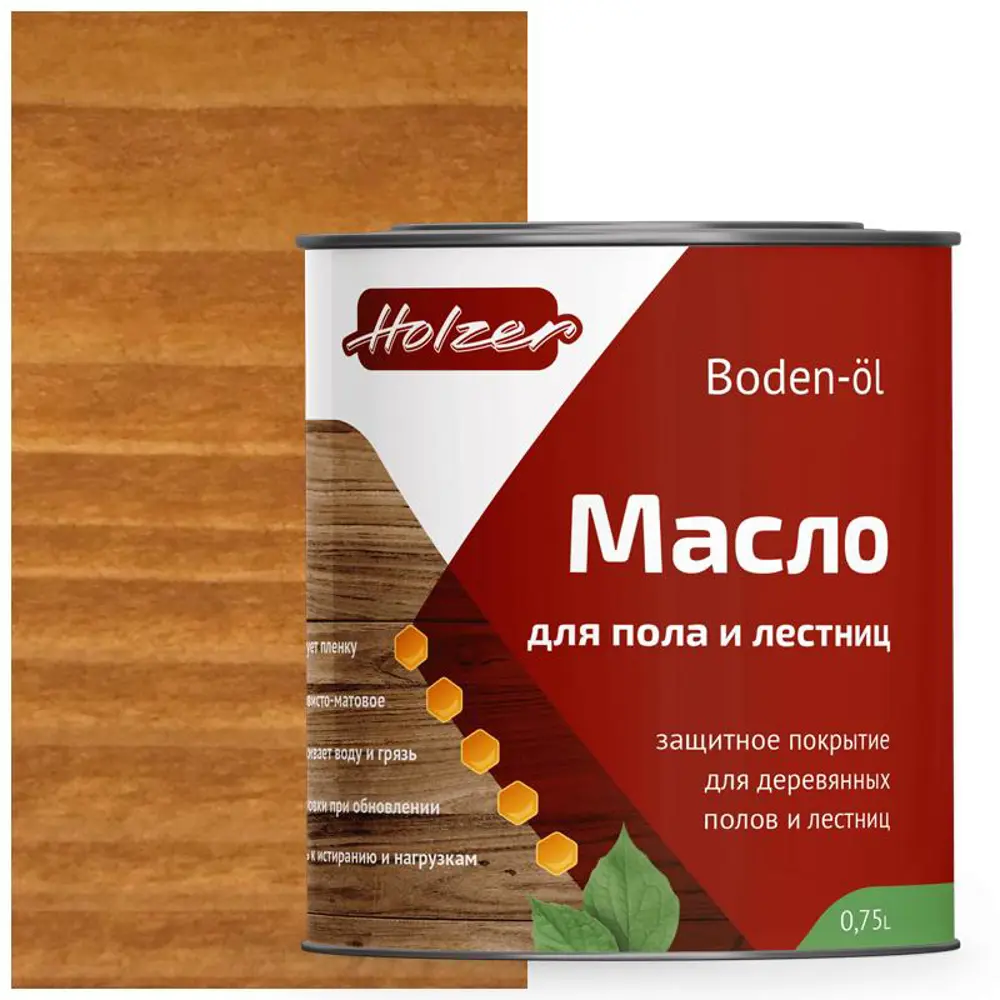 Фото 2 Масло для полов и лестниц HOLZER Mpol075Dikiymed цвет медовый 0.75 л Фото 2 Масло для полов и лестниц HOLZER Mpol075Dikiymed цвет медовый 0.75 л