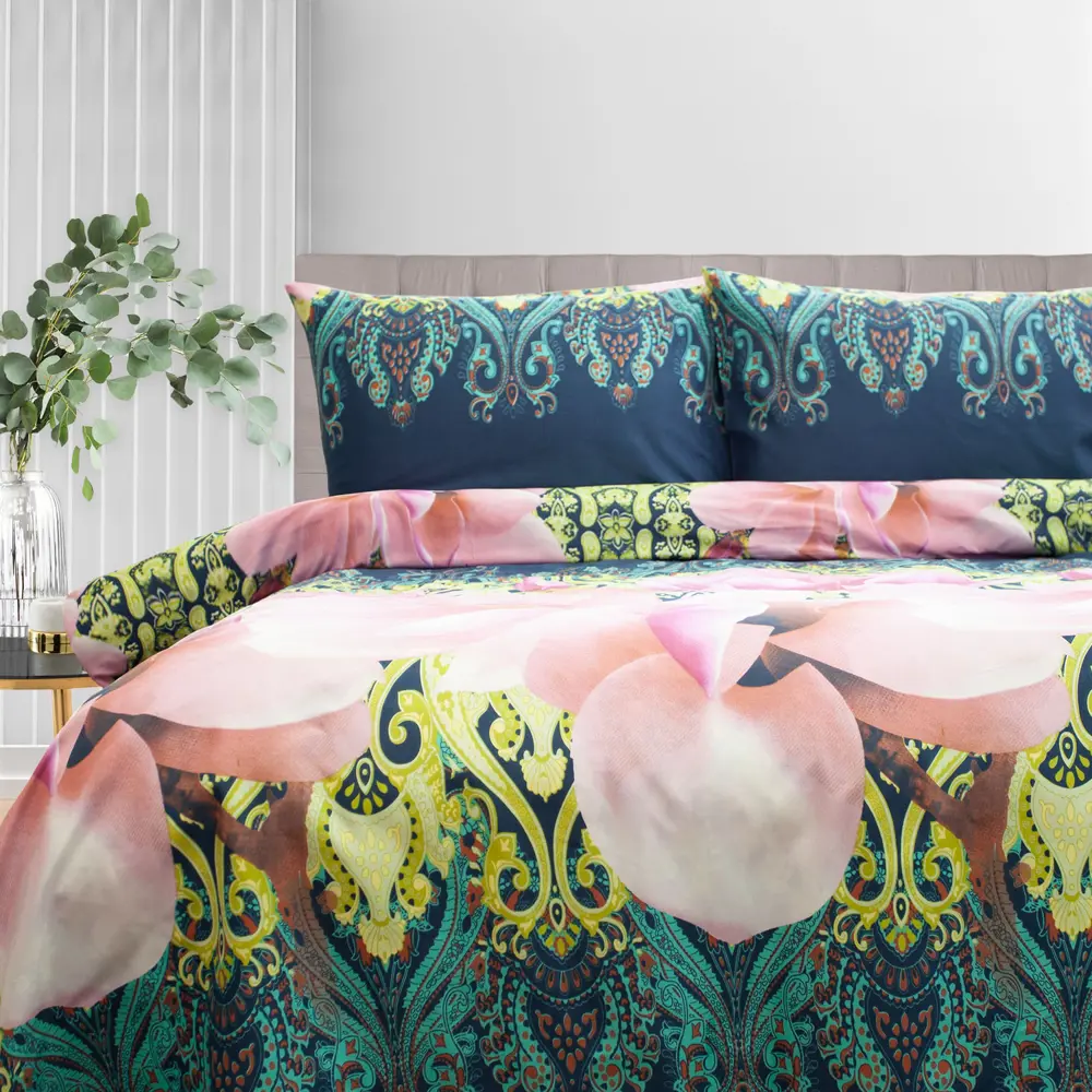 Фото Комплект постельного белья Dome Daniele, полутораспальный, сатин, разноцветный Фото Комплект постельного белья Dome Daniele, полутораспальный, сатин, разноцветный