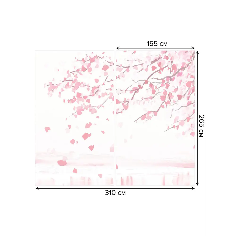 Фото 3 Тюль на шторной ленте Красочный побег 310х265 см рисунок растительный цвет розовый