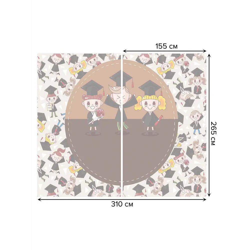 Фото 3 Тюль на шторной ленте Выпускники 310х265 см цвет коричневый