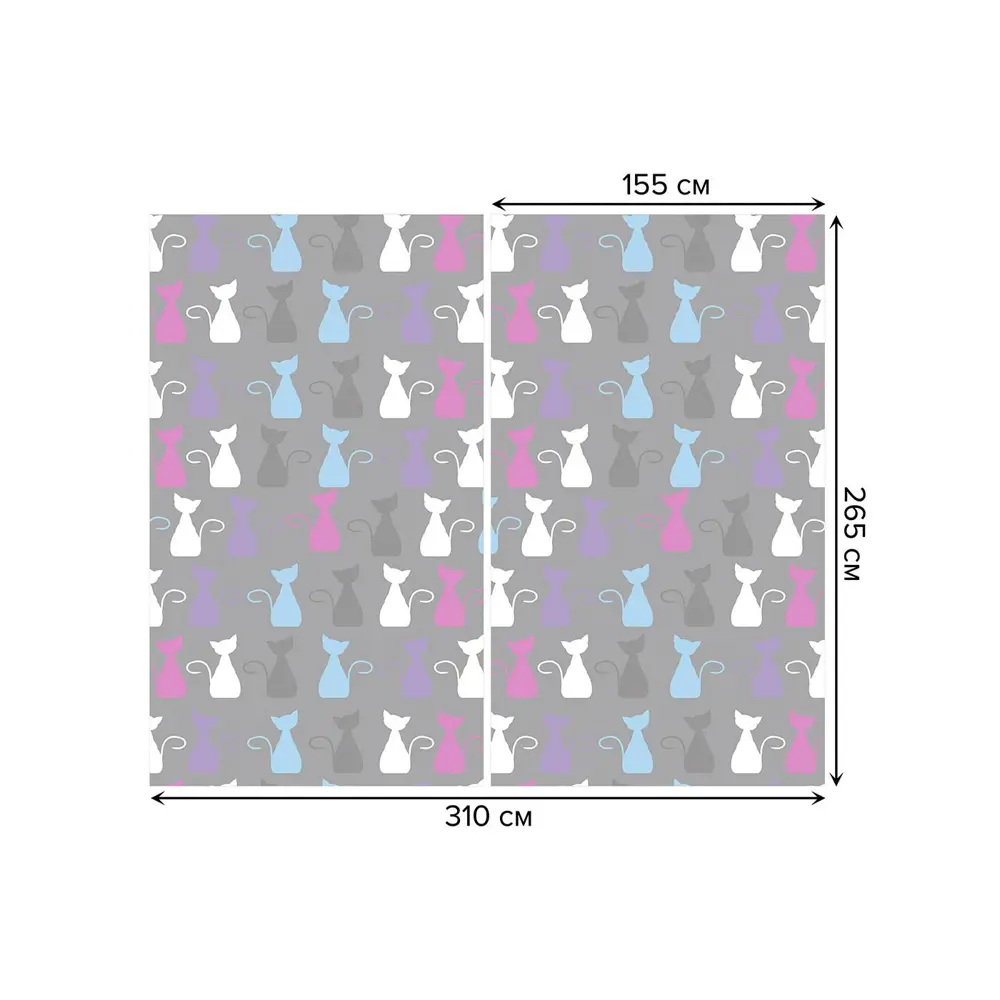 Фото 3 Тюль на шторной ленте Кошачий зов 310х265 см цвет розовый