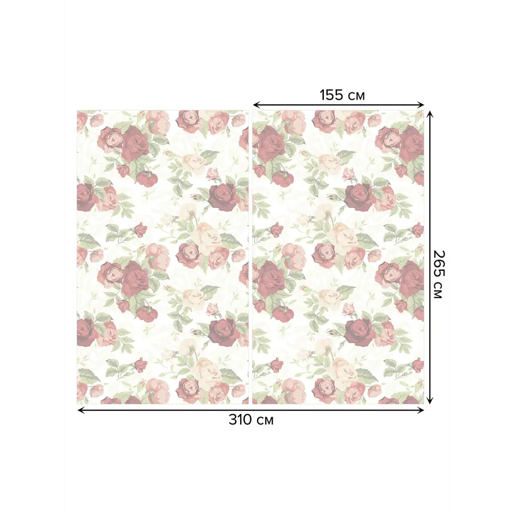 Фото 3 Тюль на шторной ленте Цветочные узоры 310х265 см рисунок растительный цвет оранжевый