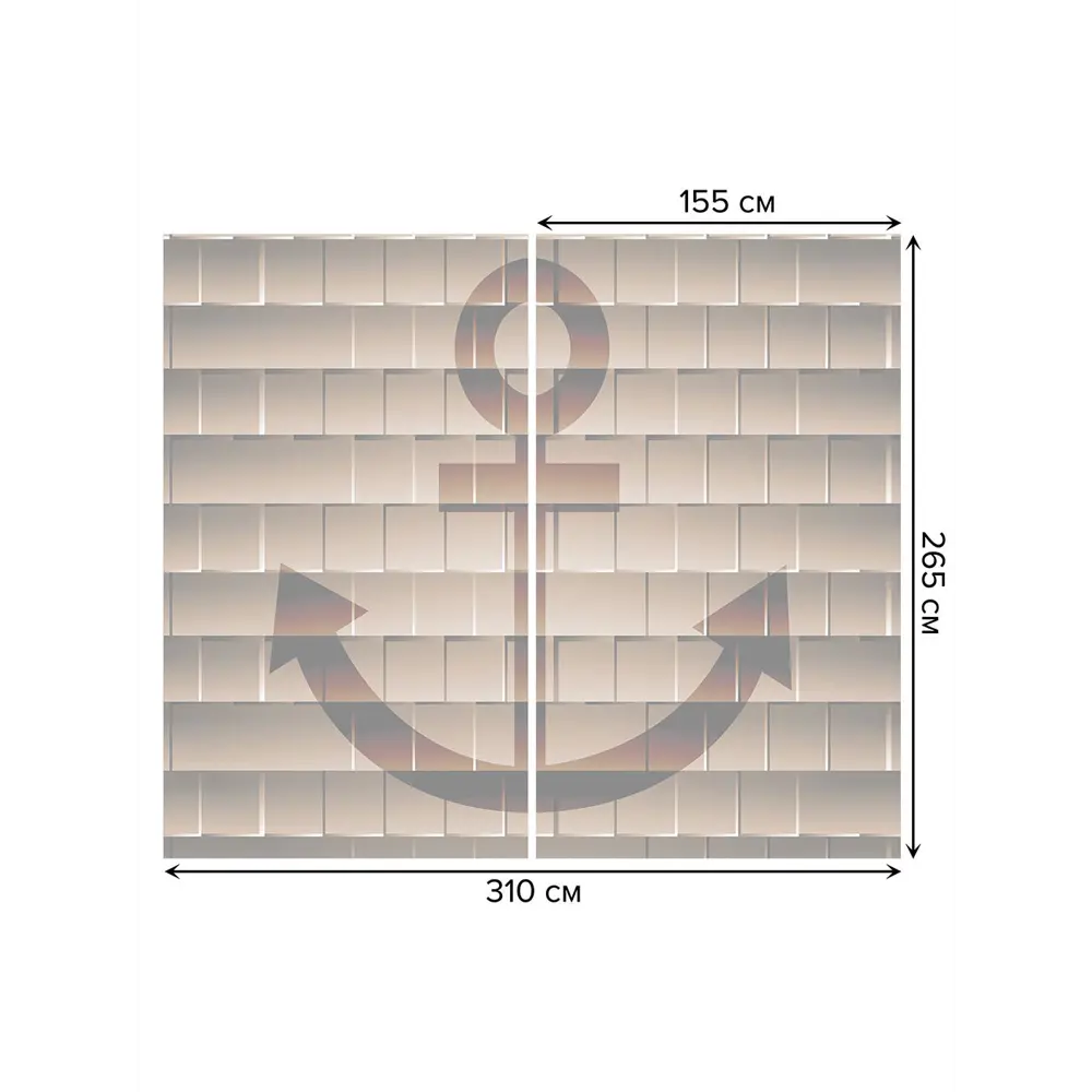 Фото 3 Тюль на шторной ленте Декупаж якоря 310х265 см рисунок природный цвет коричневый