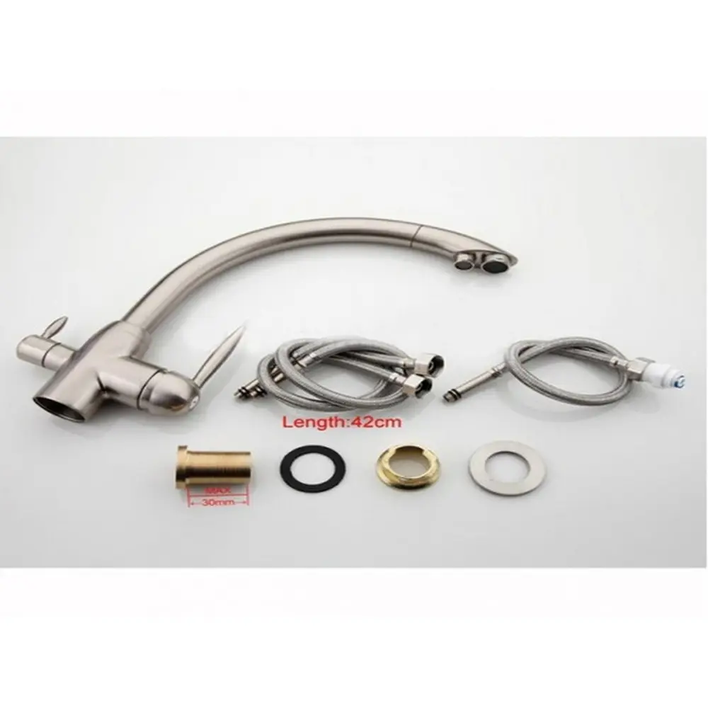 Фото 2 Смеситель для кухни с поворотным изливом 29 см Frap латунь цвет сатин Фото 2 Смеситель для кухни с поворотным изливом 29 см Frap латунь цвет сатин