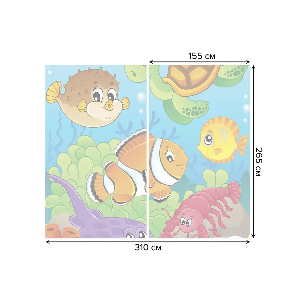 Фото 3 Тюль на шторной ленте JoyArty "Подводный мир-1" 310х265 см цвет голубой Фото 3 Тюль на шторной ленте JoyArty "Подводный мир-1" 310х265 см цвет голубой