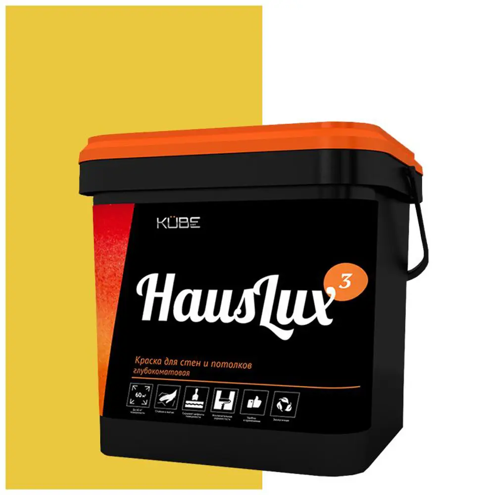 Фото Краска для стен и потолков UWFKUBE 10HausLux3Kube1 цвет желтый 10 л Фото Краска для стен и потолков UWFKUBE 10HausLux3Kube1 цвет желтый 10 л