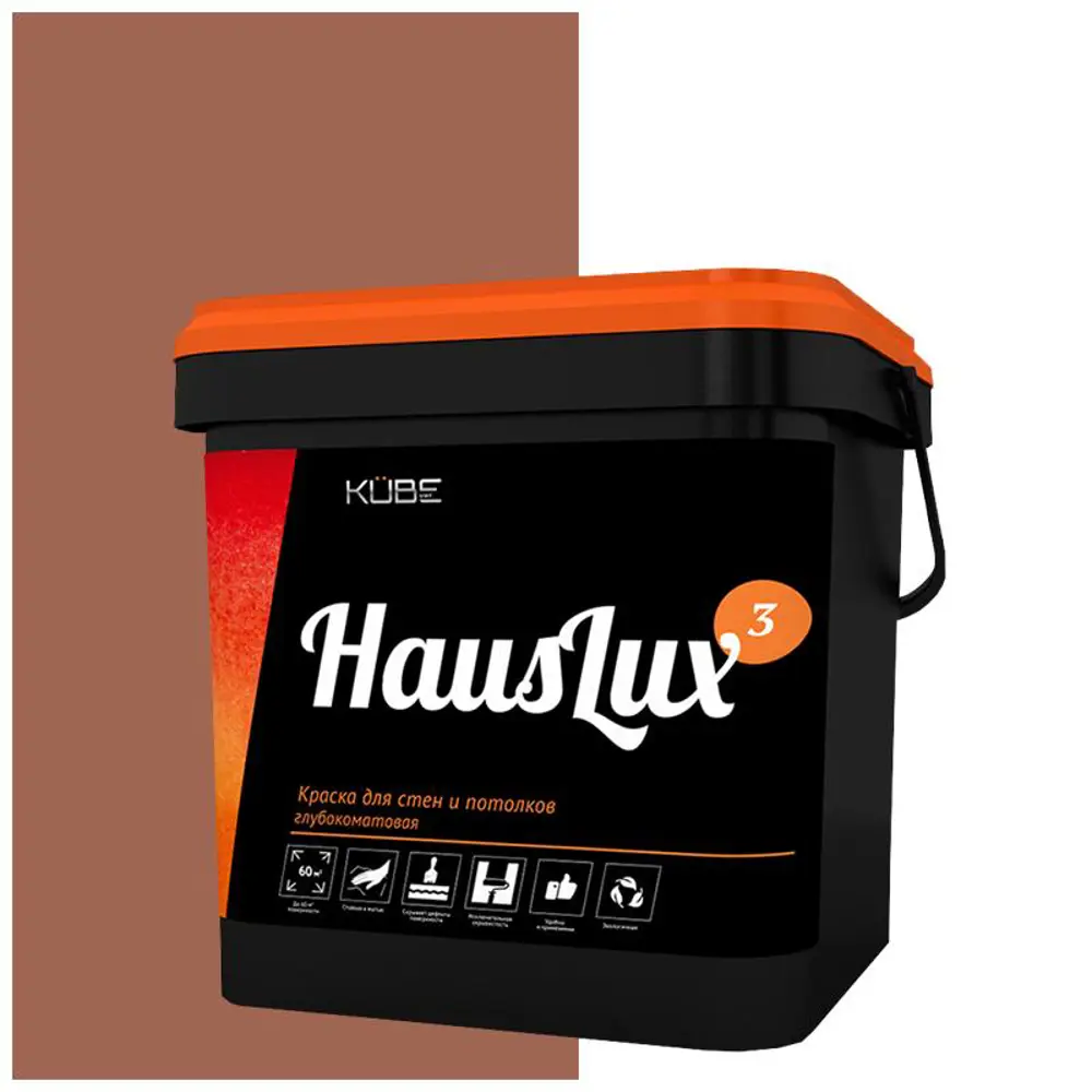 Фото Краска для стен и потолков HOLZER 10HausLux3Kube60 цвет светло-коричневый 10 л Фото Краска для стен и потолков HOLZER 10HausLux3Kube60 цвет светло-коричневый 10 л
