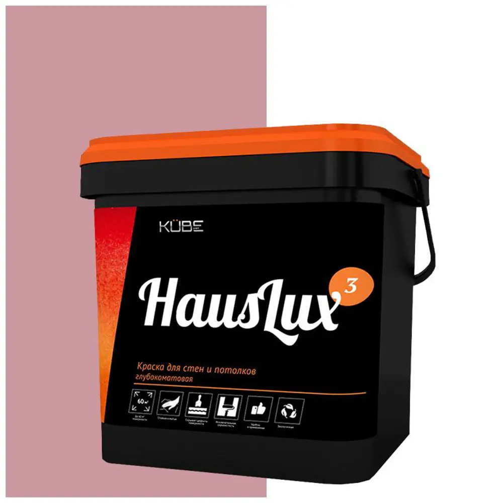 Фото Краска для стен и потолков HOLZER 10HausLux3Kube67 цвет розовый 10 л Фото Краска для стен и потолков HOLZER 10HausLux3Kube67 цвет розовый 10 л