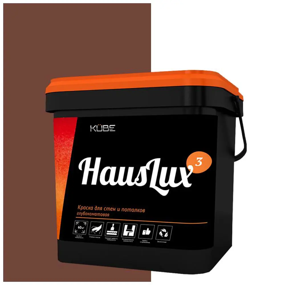 Фото Краска для стен и потолков HOLZER 10HausLux3Kube70 цвет коричневый 10 л Фото Краска для стен и потолков HOLZER 10HausLux3Kube70 цвет коричневый 10 л