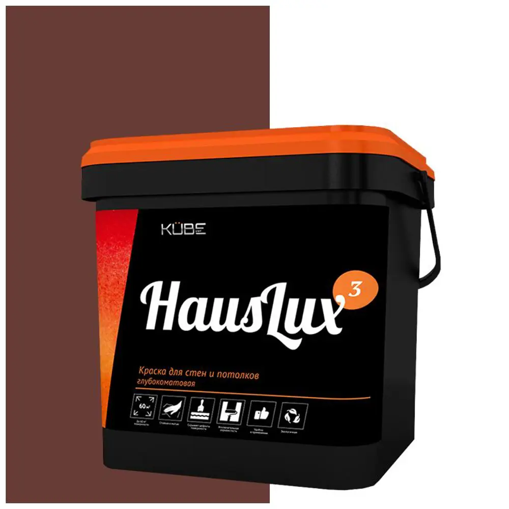 Фото Краска для стен и потолков HOLZER 10HausLux3Kube76 цвет коричневый 10 л Фото Краска для стен и потолков HOLZER 10HausLux3Kube76 цвет коричневый 10 л