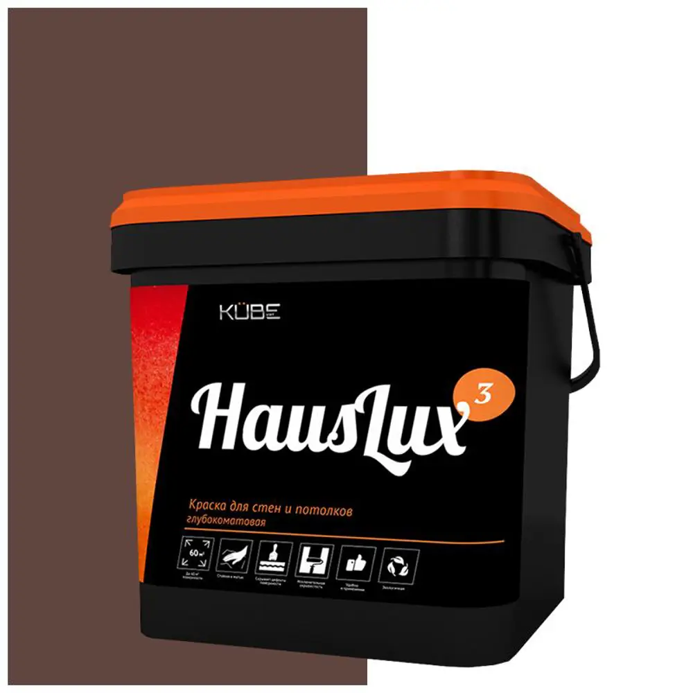 Фото Краска для стен и потолков HOLZER 10HausLux3Kube86 цвет коричневый 10 л Фото Краска для стен и потолков HOLZER 10HausLux3Kube86 цвет коричневый 10 л