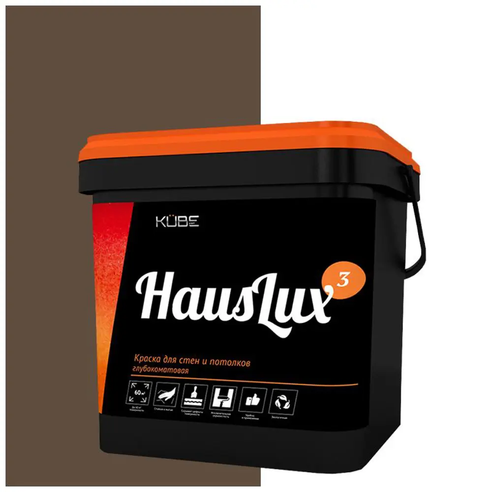 Фото Краска для стен и потолков HOLZER 10HausLux3Kube92 цвет коричневый 10 л Фото Краска для стен и потолков HOLZER 10HausLux3Kube92 цвет коричневый 10 л