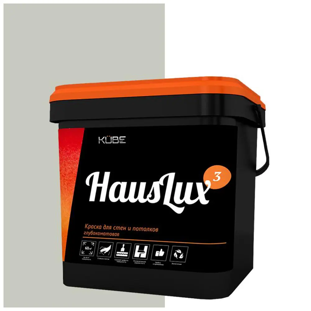 Фото Краска для стен и потолков HOLZER 10HausLux3Kube146 цвет светло-серый 10 л Фото Краска для стен и потолков HOLZER 10HausLux3Kube146 цвет светло-серый 10 л