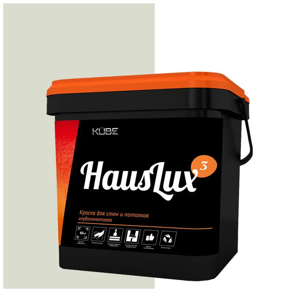 Фото Краска для стен и потолков HOLZER 10HausLux3Kube147 цвет светло-серый 10 л Фото Краска для стен и потолков HOLZER 10HausLux3Kube147 цвет светло-серый 10 л