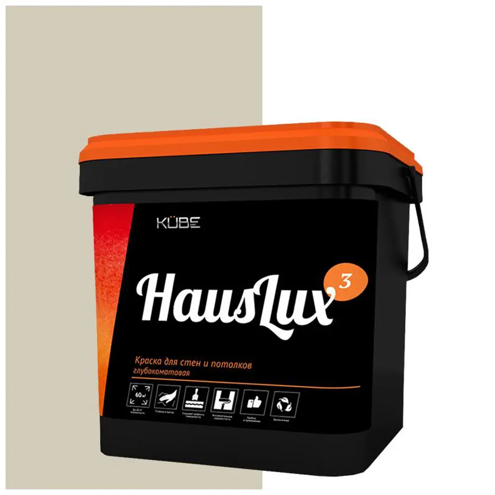 Фото Краска для стен и потолков HOLZER 10HausLux3Kube152 цвет светло-серый 10 л Фото Краска для стен и потолков HOLZER 10HausLux3Kube152 цвет светло-серый 10 л