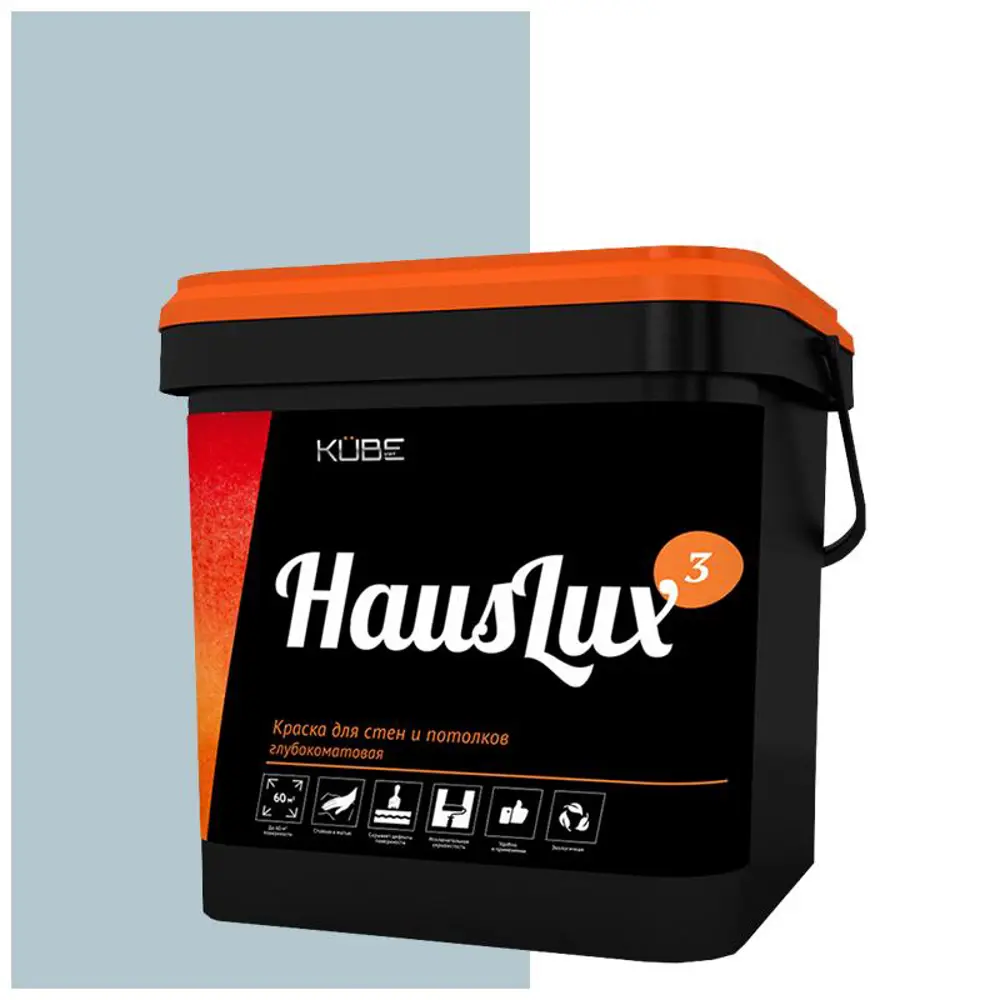 Фото Краска для стен и потолков HOLZER 10HausLux3Kube173 цвет серая дымка 10 л Фото Краска для стен и потолков HOLZER 10HausLux3Kube173 цвет серая дымка 10 л