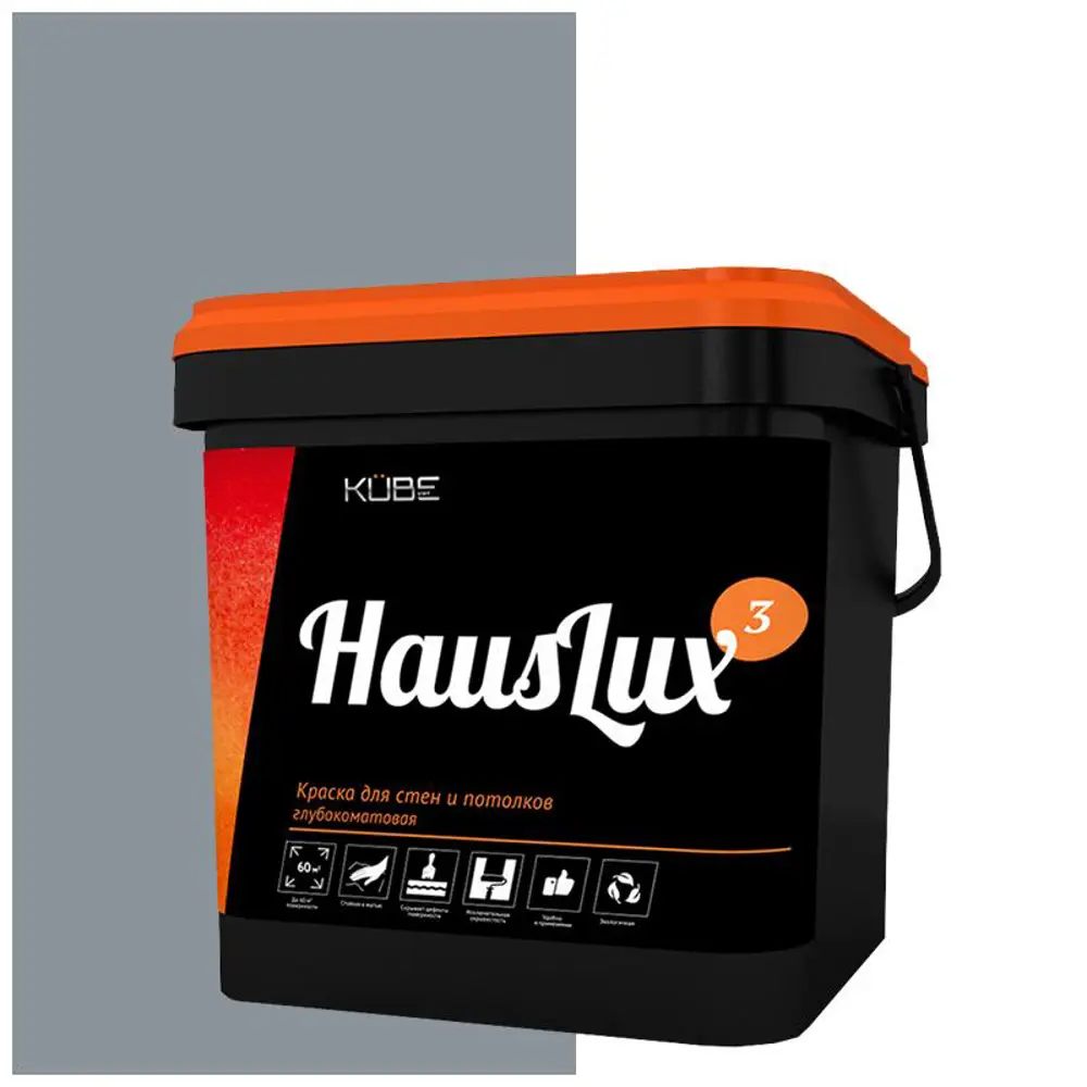 Фото Краска для стен и потолков HOLZER 10HausLux3Kube178 цвет графит/белый 10 л Фото Краска для стен и потолков HOLZER 10HausLux3Kube178 цвет графит/белый 10 л