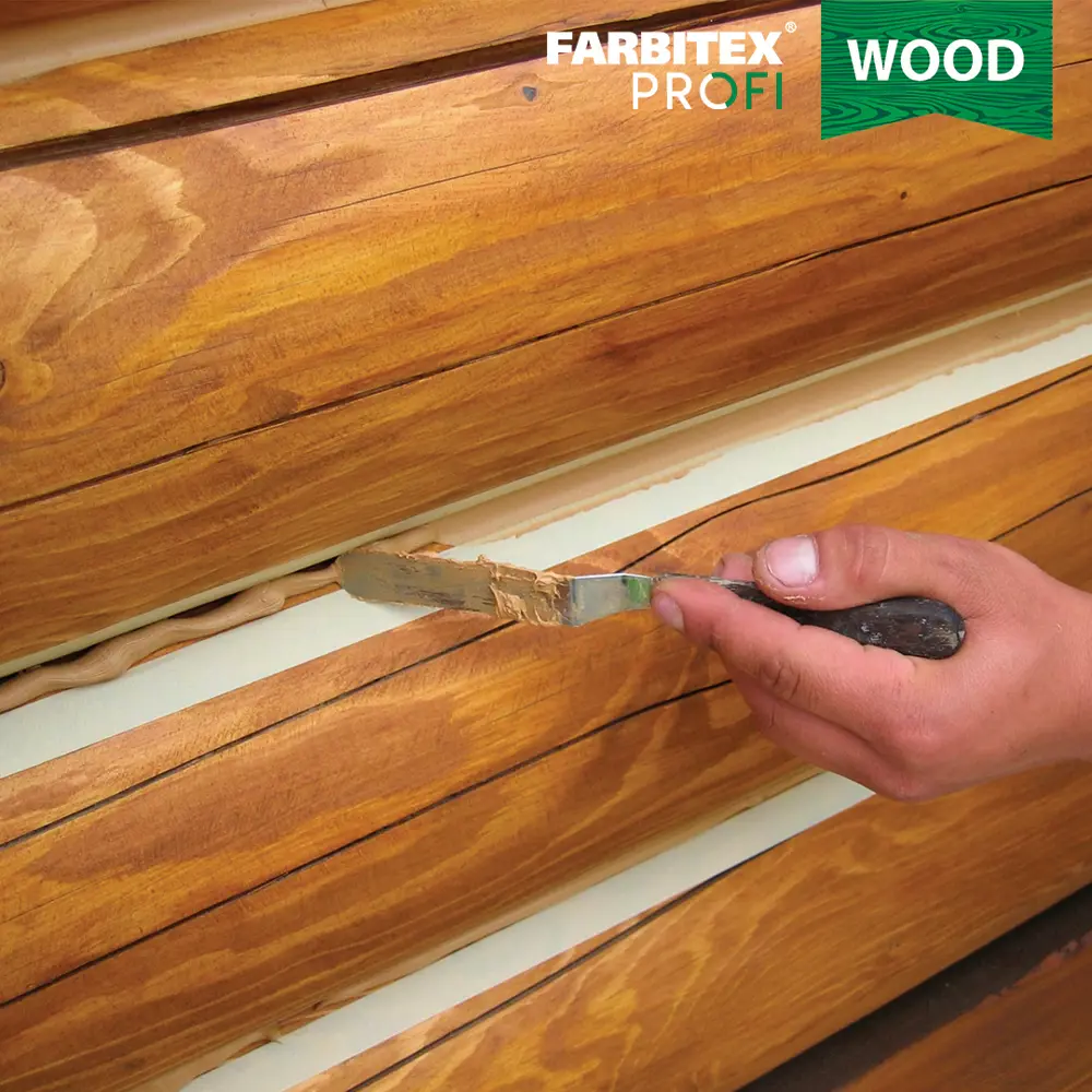 Фото 3 Герметик акриловый шовный по дереву Farbitex профи wood орех 3 кг